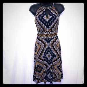Scarf Print Halter Dress
